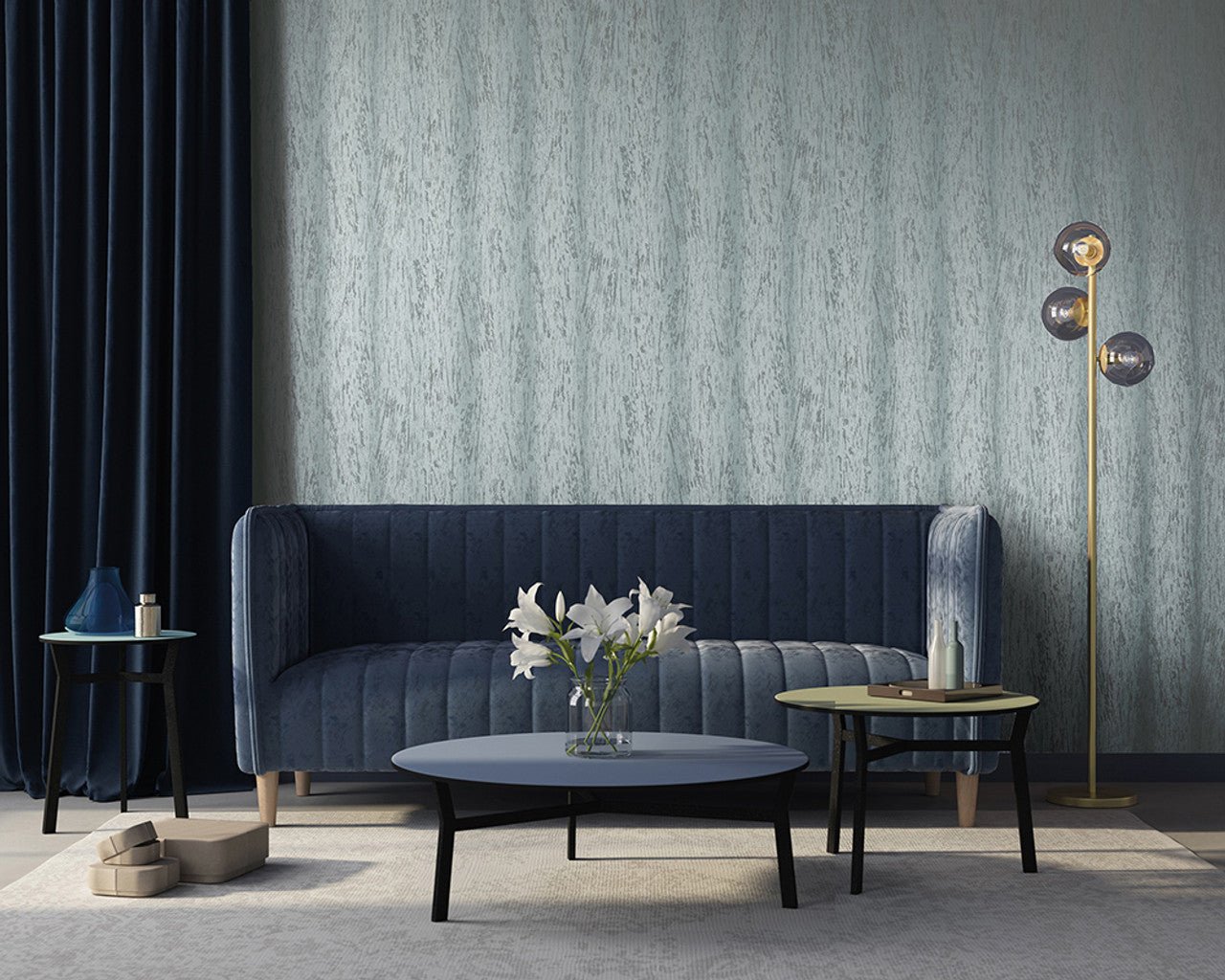 Elysée Urban Classics Wallpaper - Steel Blue - Hohenberger - 81250 - Premier Wallcovering
