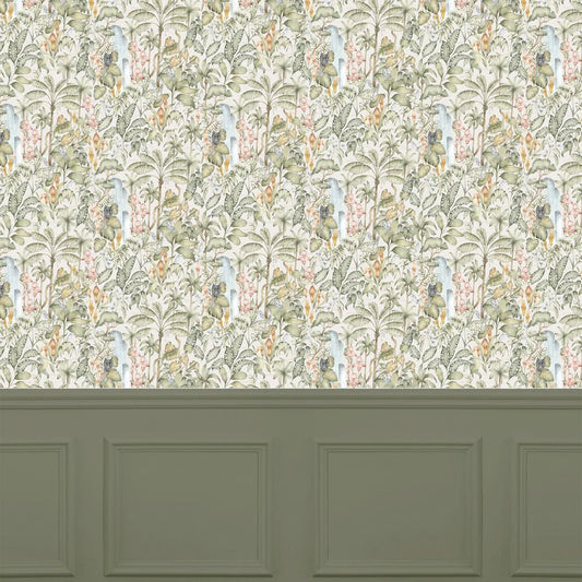 Elysian Canopy Wallpaper - Moss - Voyage Maison - ECANOPY/WPO/MOS - Premier Wallcovering