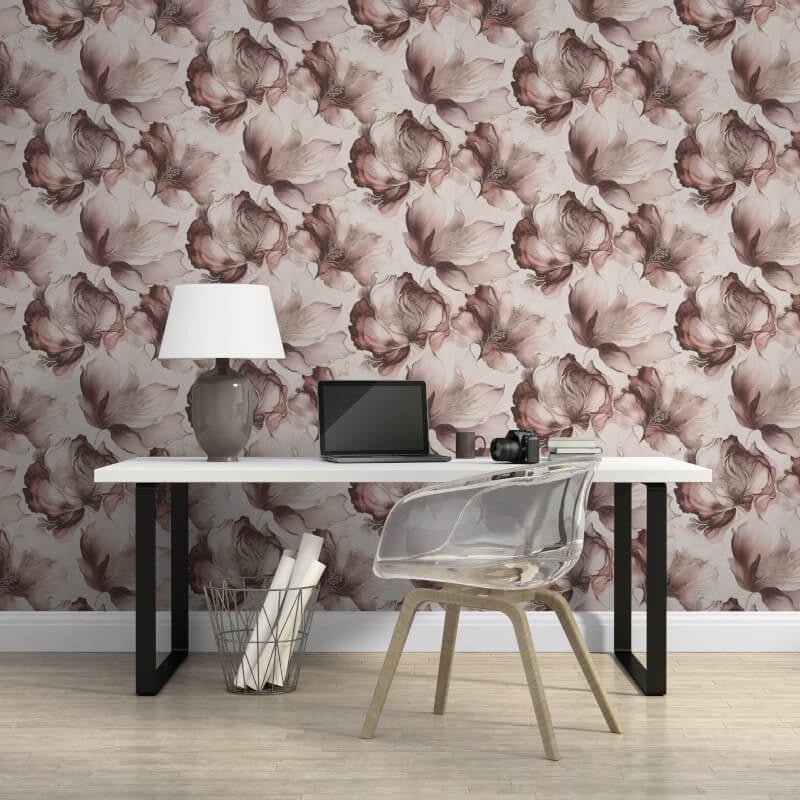 Elysian Floral Metallic Wallpaper - Pink/Gold - Muriva - 212504 - Premier Wallcovering