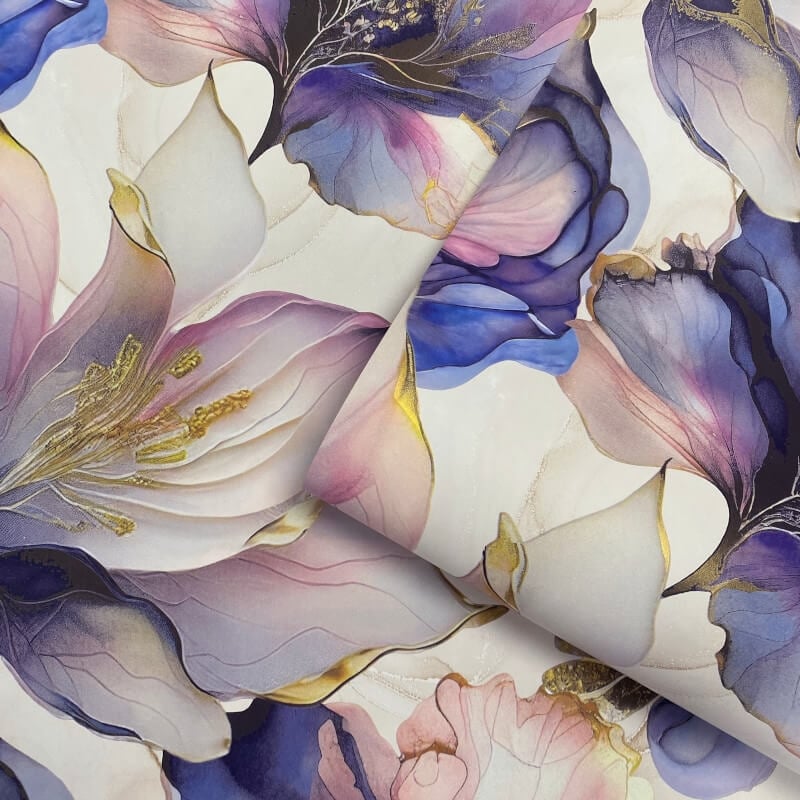 Elysian Floral Metallic Wallpaper - Multi/Gold - Muriva - 212501 - Premier Wallcovering