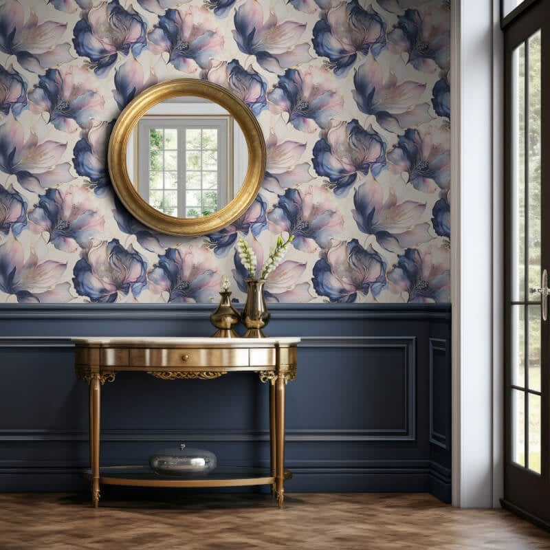 Elysian Floral Metallic Wallpaper - Multi/Gold - Muriva - 212501 - Premier Wallcovering