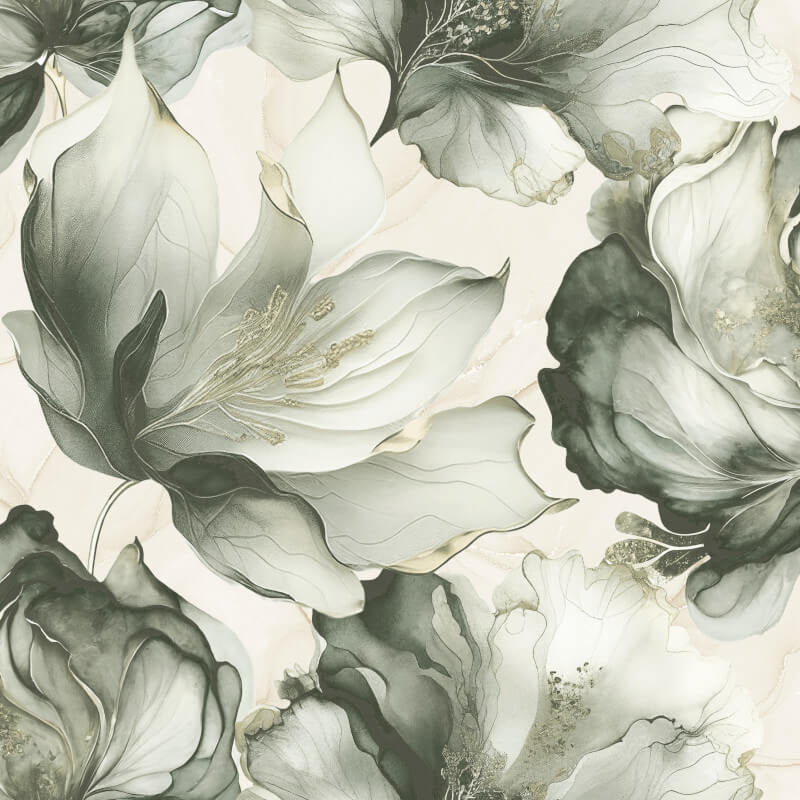 Elysian Floral Metallic Wallpaper - Green/Gold - Muriva - 212503 - Premier Wallcovering
