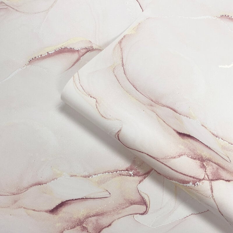 Elysian Marble Metallic Wallpaper - Pink/Gold - Muriva - 212514 - Premier Wallcovering