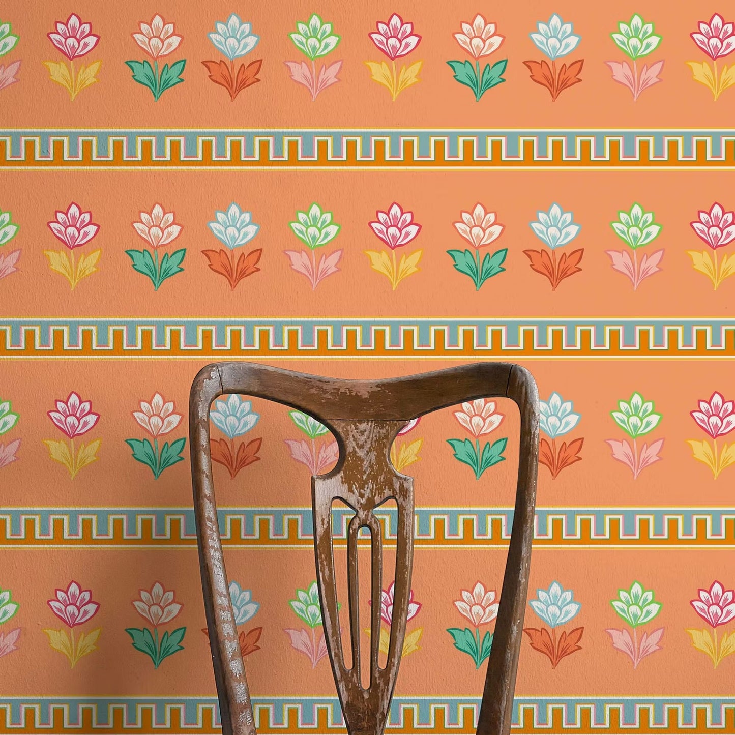 Elysium Wallpaper - Peach  - Ottoline - W/ELY/101/1 - Premier Wallcovering