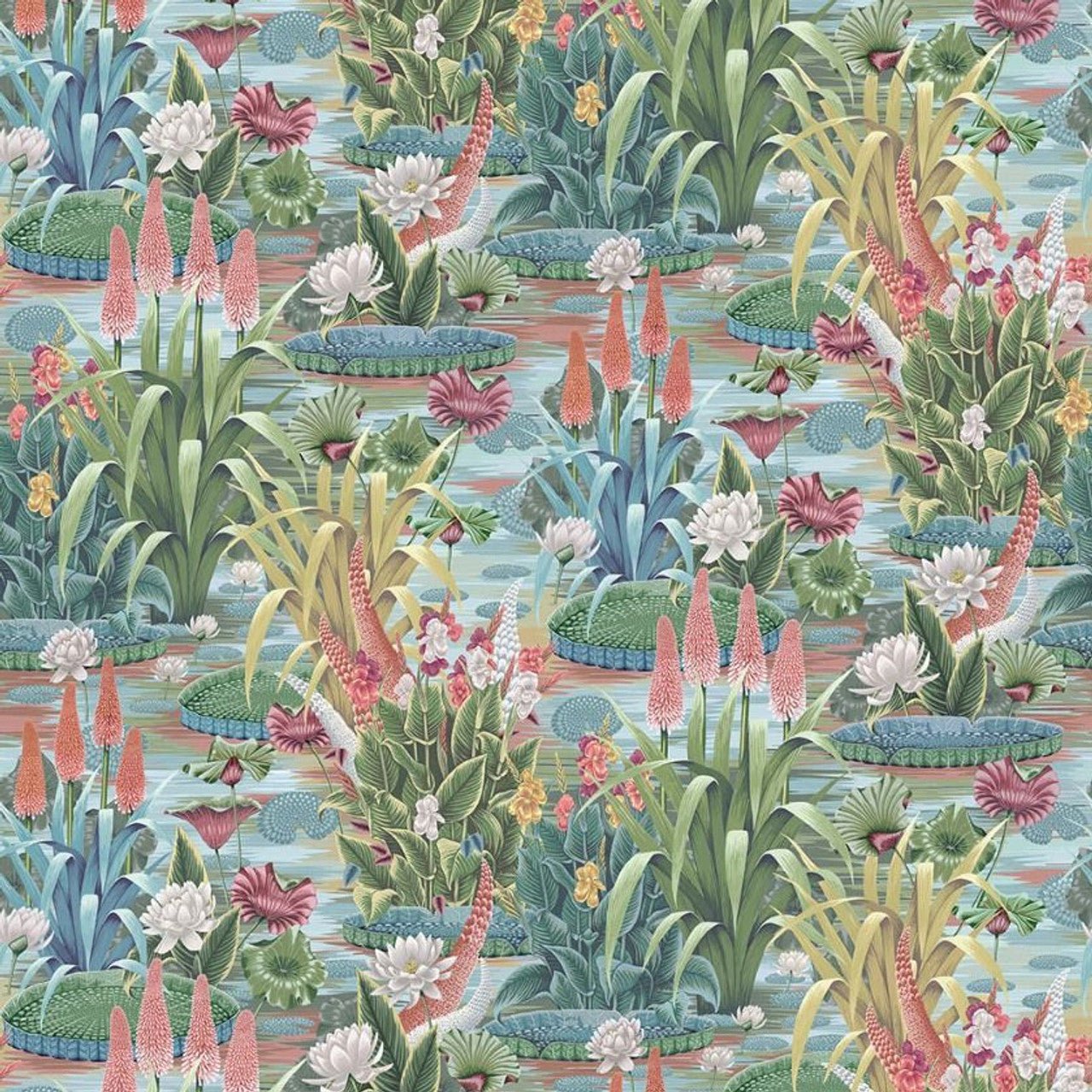 Elysium Wallpaper - Aqua - Osborne & Little - W7811-01 - Premier Wallcovering