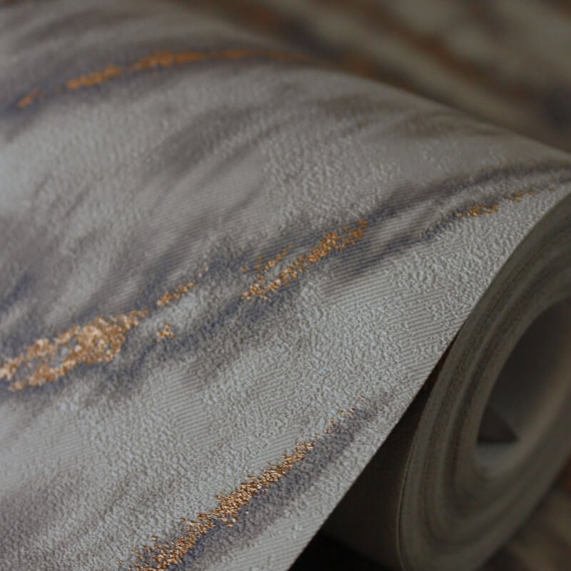 Ember Abstract Fur Effect Metallic Wallpaper - Smoke - Crown - M1863 - Premier Wallcovering