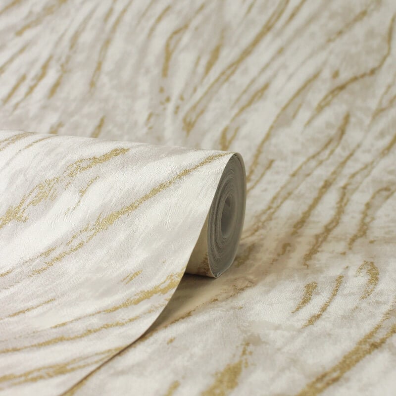 Ember Abstract Fur Effect Metallic Wallpaper - Natural - Crown - M1861 - Premier Wallcovering