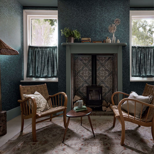 Emery’s Willow Wallpaper - Emery Blue - 217183 - Morris & Co - Premier Wallcovering