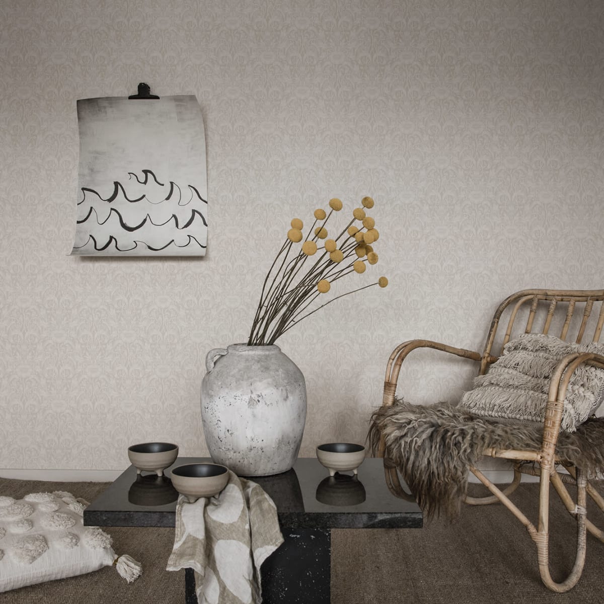 Emil Wallpaper - Sandstone - Sandberg - 835-21 - Premier Wallcovering