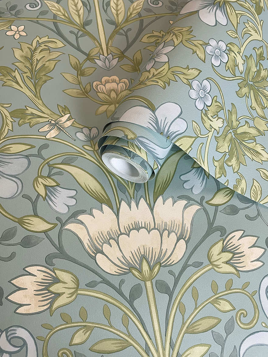 Emiliana Wallpaper - Soft Blue - Holden Décor - 91471 - Premier Wallcovering