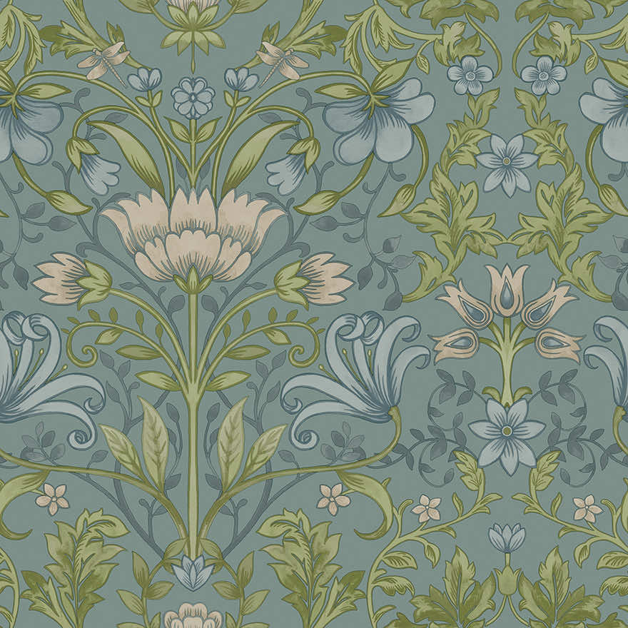 Emiliana Wallpaper - Soft Blue - Holden Décor - 91471 - Premier Wallcovering