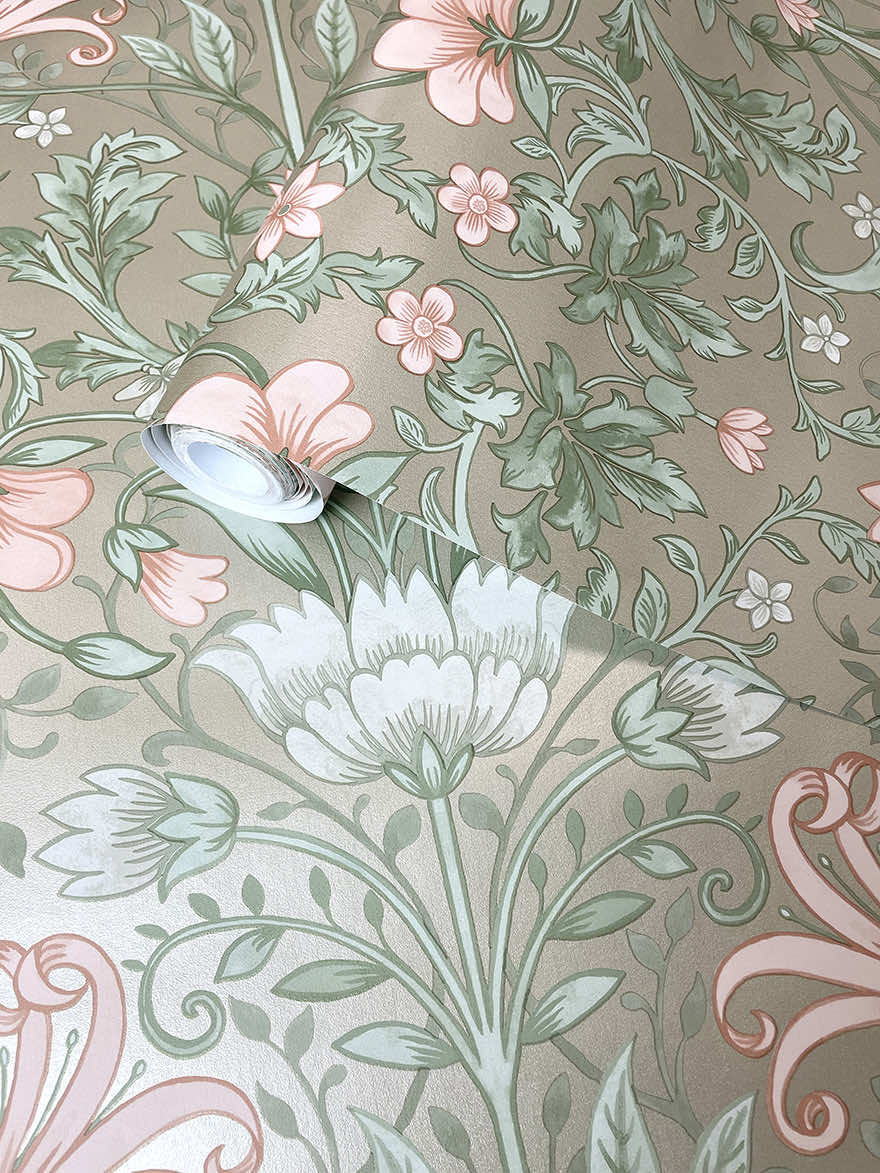 Emiliana Wallpaper - Champagne - Holden Décor - 91472 - Premier Wallcovering