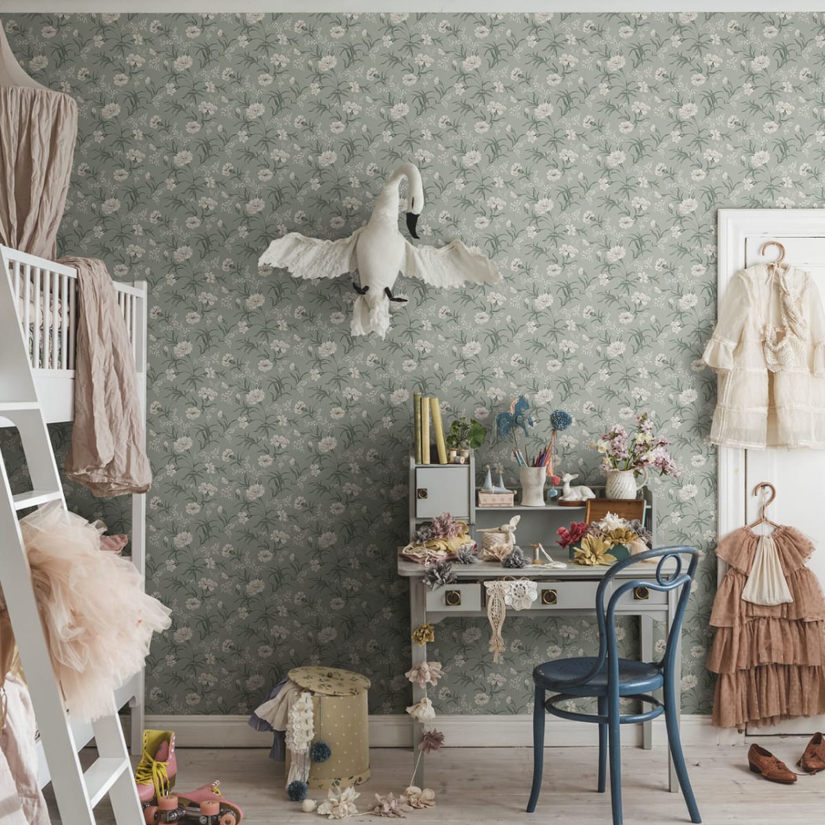 Emilie Wallpaper - Garden Green - Sandberg - 832-38 - Premier Wallcovering