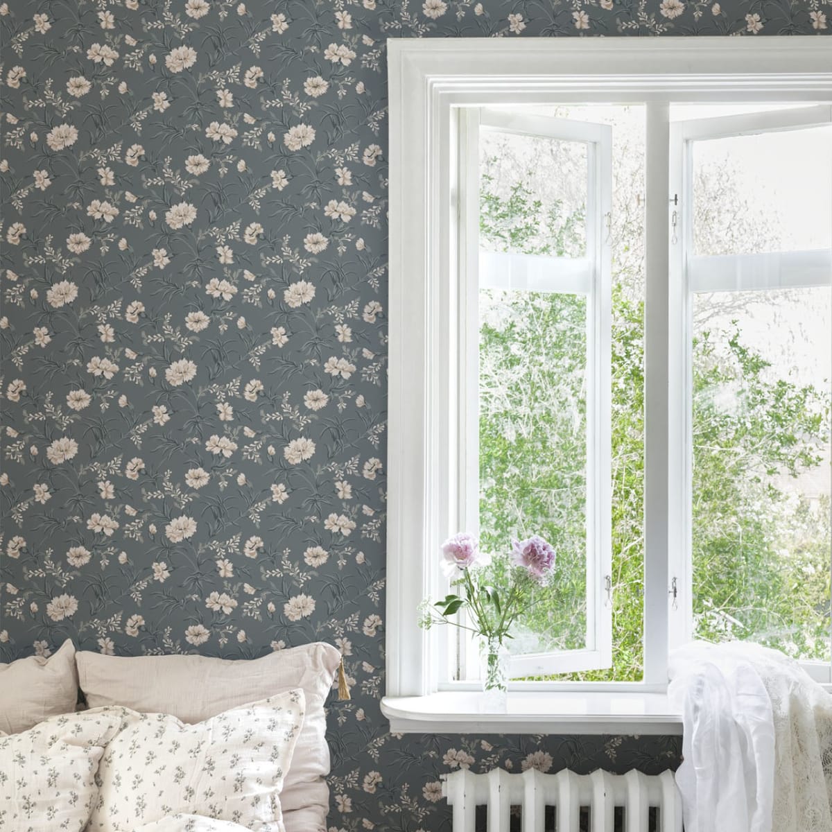 Emilie Wallpaper - Petrol - Sandberg - 832-77 - Premier Wallcovering