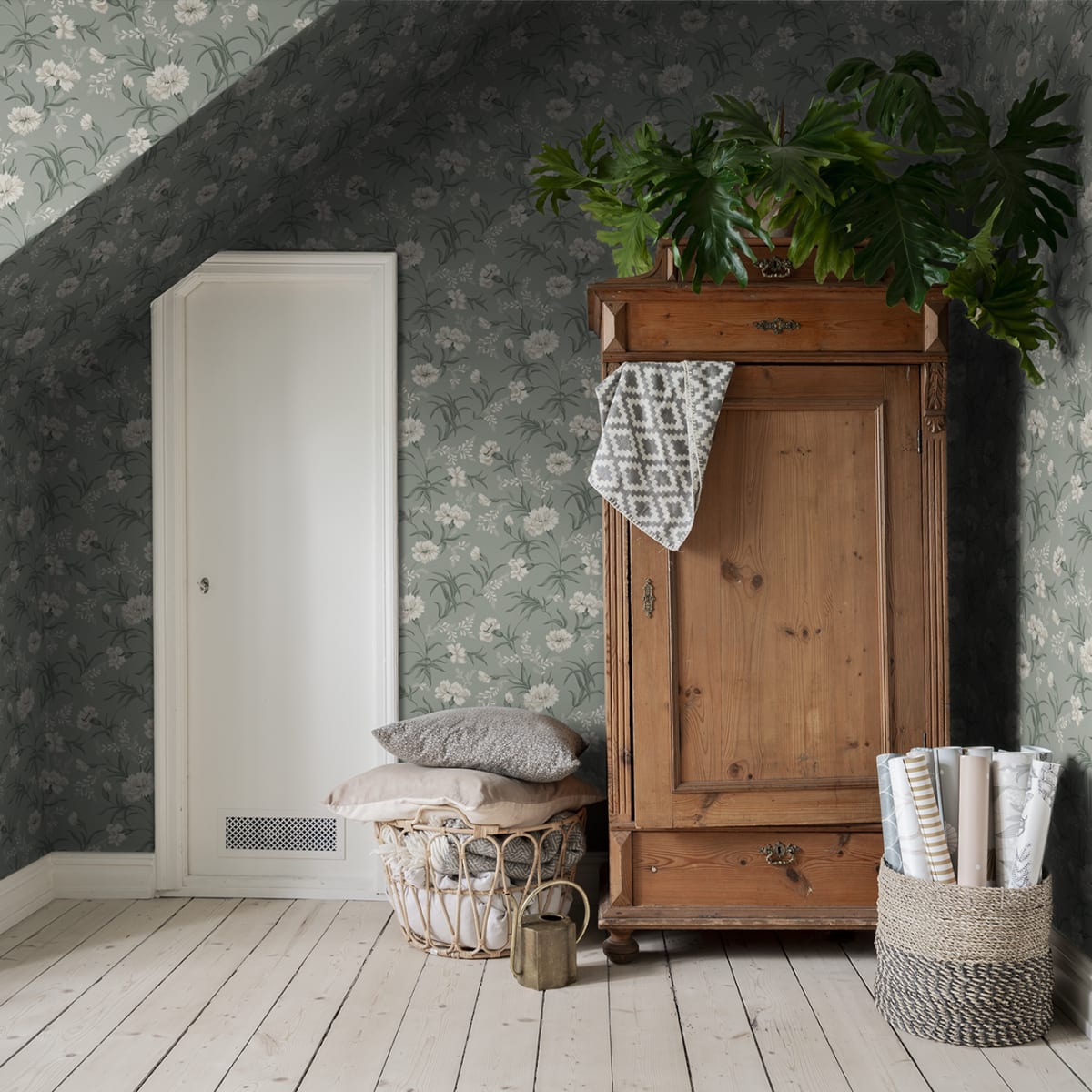 Emilie Wallpaper - Garden Green - Sandberg - 832-38 - Premier Wallcovering