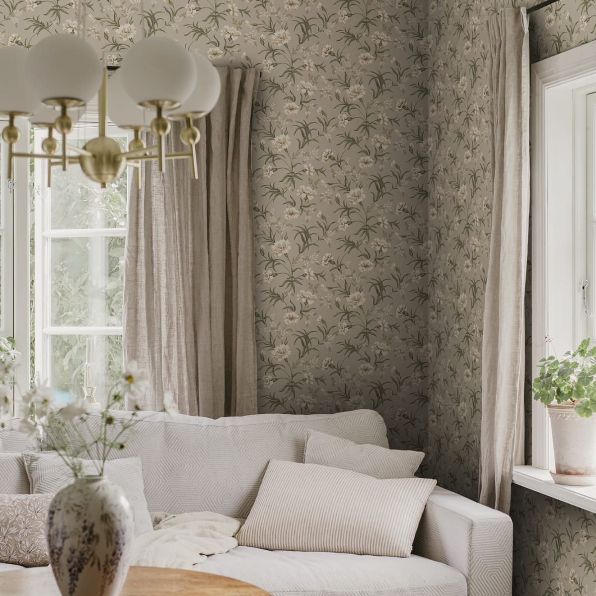 Emilie Wallpaper - Clay - Sandberg - S10563 - Premier Wallcovering