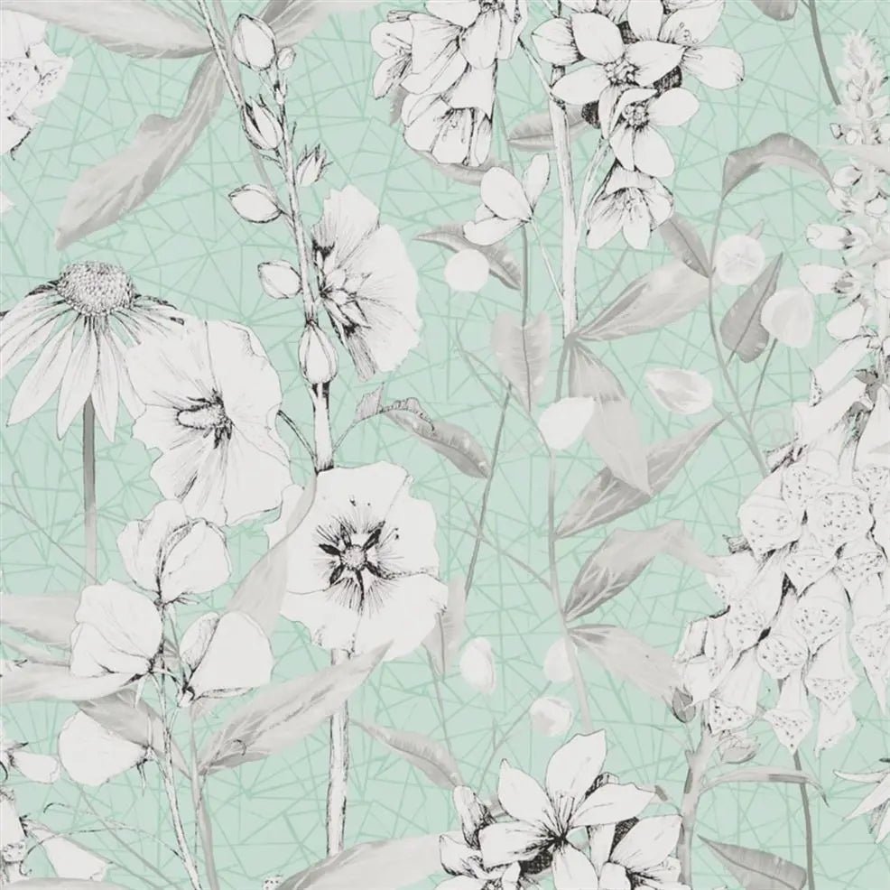 Emilie Wallpaper - Aqua - Designers Guild - PDG1050/02 - Premier Wallcovering