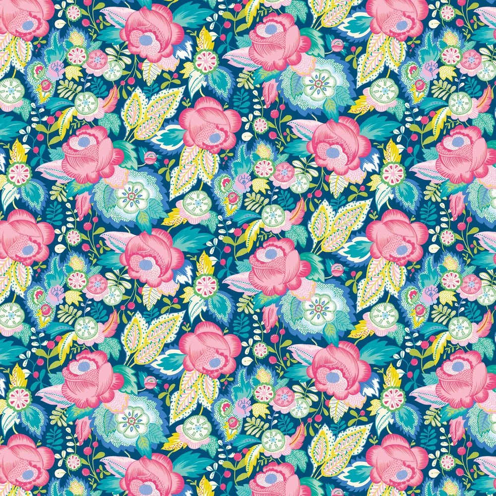 Emily Rose Wallpaper - Cornflower Mix - Ohpopsi - RON50135W - Premier Wallcovering