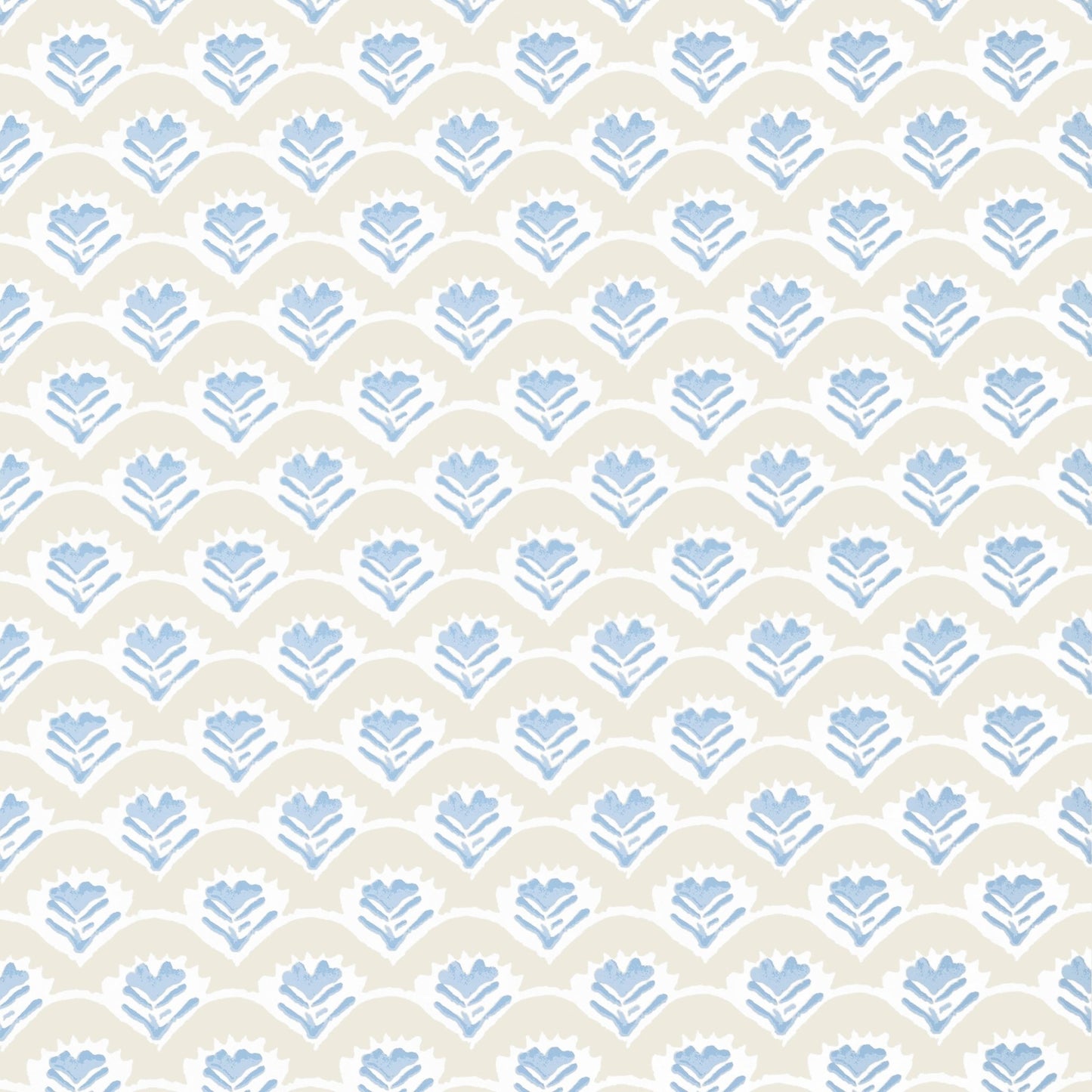 Emily Wallpaper - Beige & Blue - Thibaut - T16256 - Premier Wallcovering