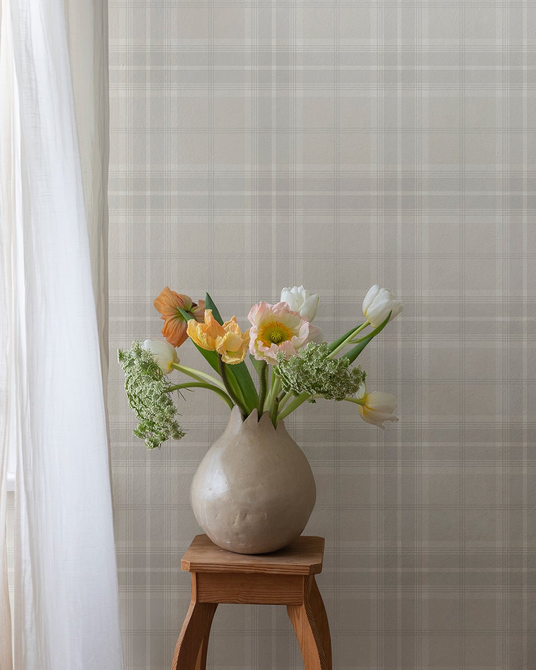 Emma Wallpaper - Light Gray - Midbec - 92123 - Premier Wallcovering