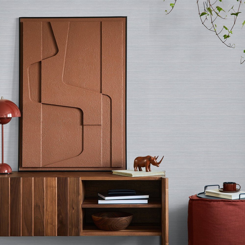 Emperor Grasscloth Wallpaper - Grey - Superfresco Easy - 128766 - Premier Wallcovering