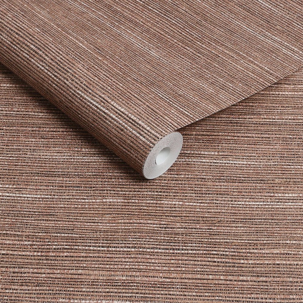 Emperor Grasscloth Wallpaper - Terracotta - Superfresco Easy - 128772 - Premier Wallcovering
