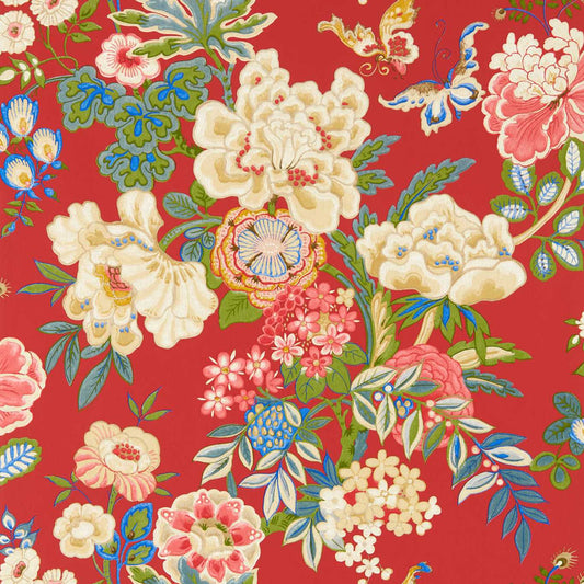Emperor Peony Wallpaper - Cinnabar Red - DWAW217119 - Sanderson - Premier Wallcovering