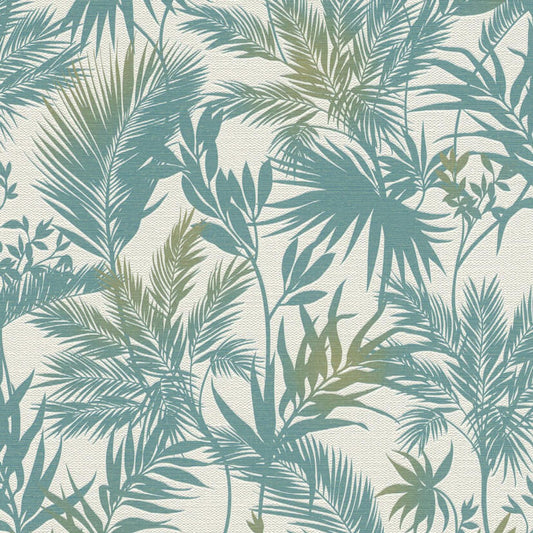 Emporium Jungle Wallpaper - Blue - Rasch - 704112 - Premier Wallcovering
