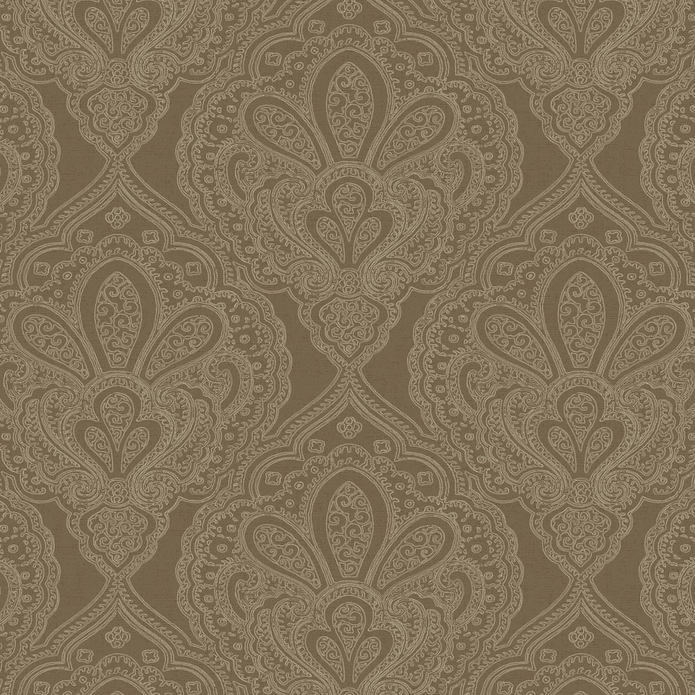 Emporium Mehndi Damask Wallpaper - Gold - Galerie - DWP0247-07 - Premier Wallcovering