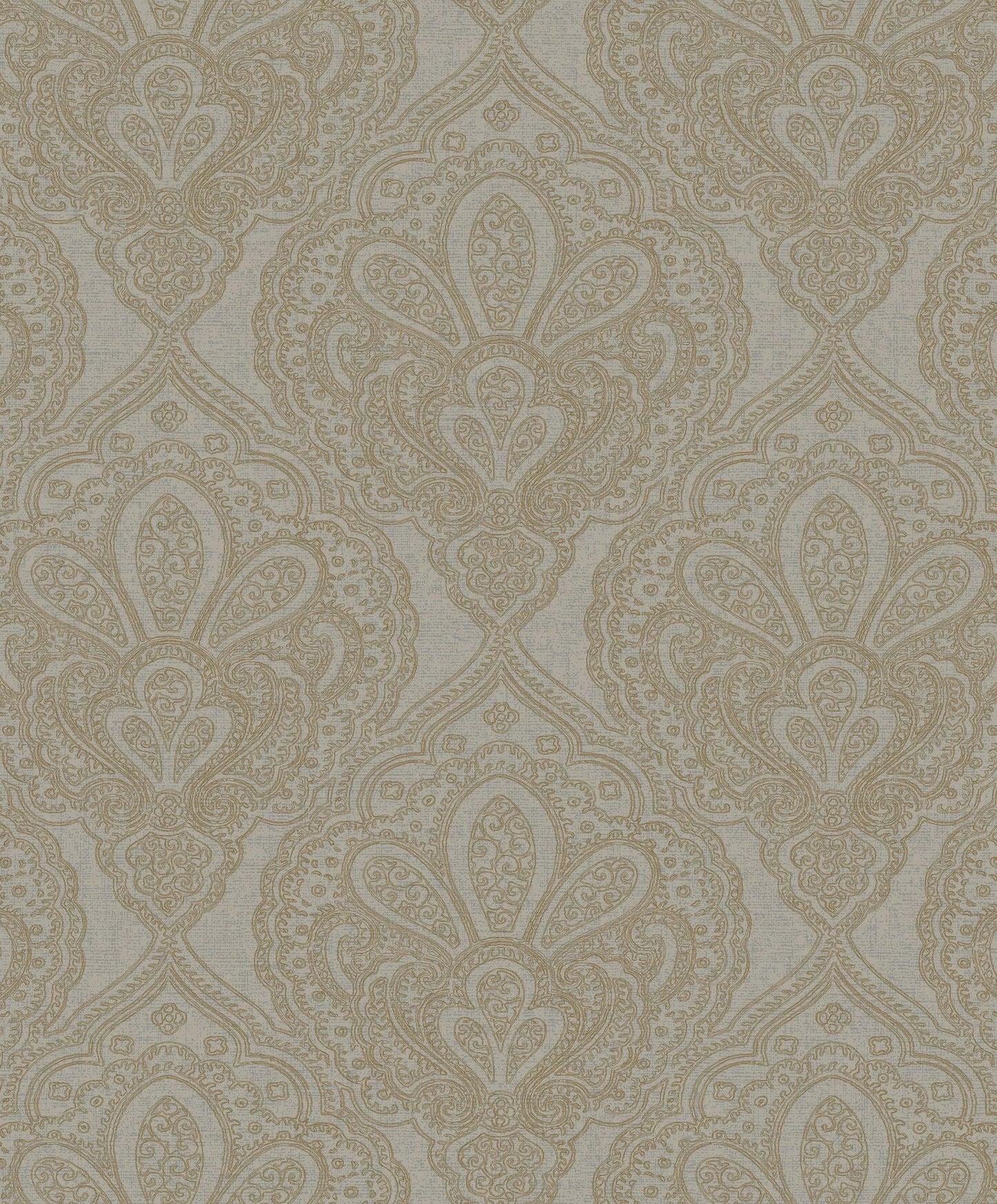 Emporium Mehndi Damask Wallpaper - Grey / Gold - Galerie - DWP0247 - 06 - Premier Wallcovering