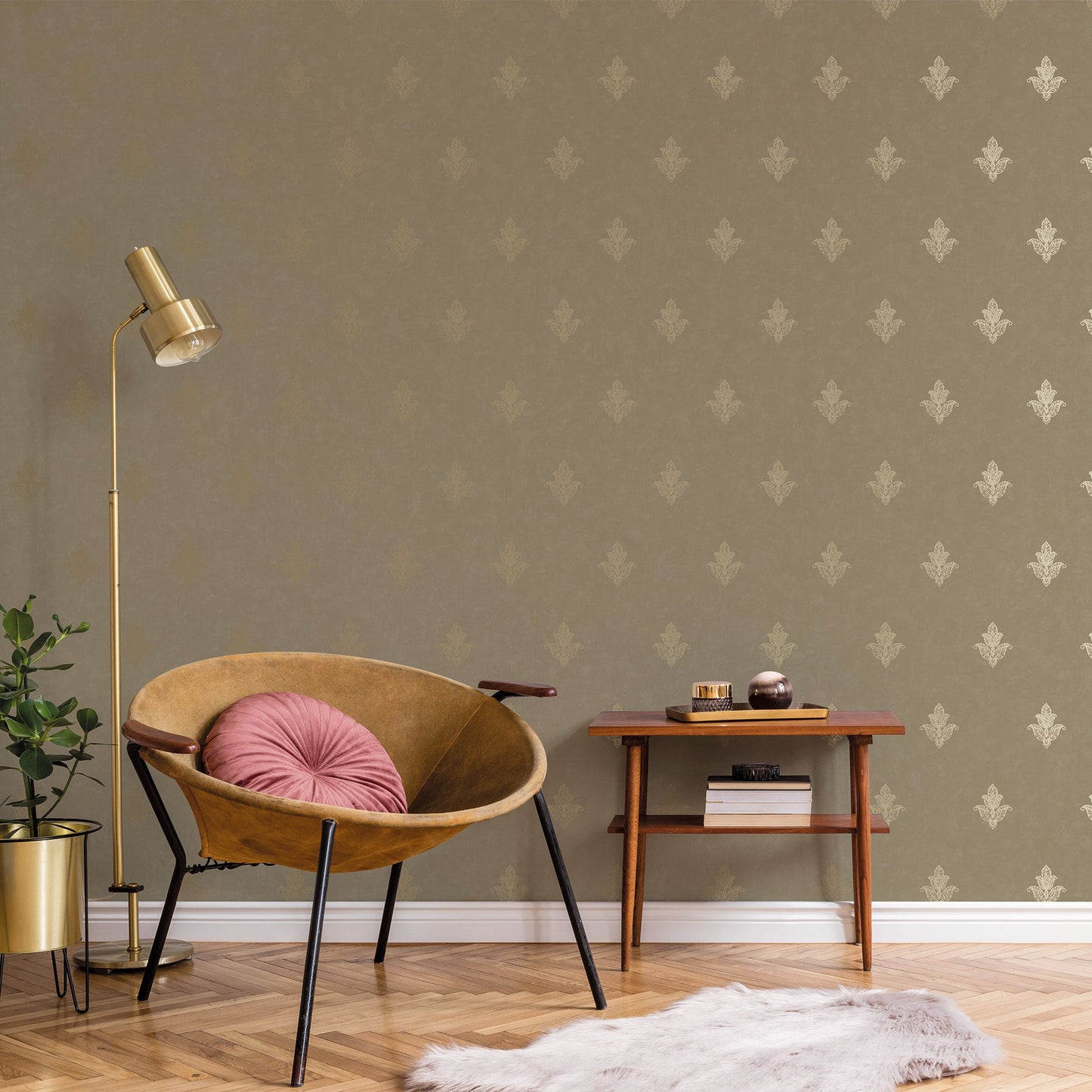 Emporium Mehndi Motif Wallpaper - Gold - Galerie - 7016 - Premier Wallcovering