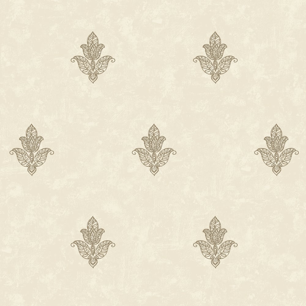 Emporium Mehndi Motif Wallpaper - Cream / Gold - Galerie - 7013 - Premier Wallcovering