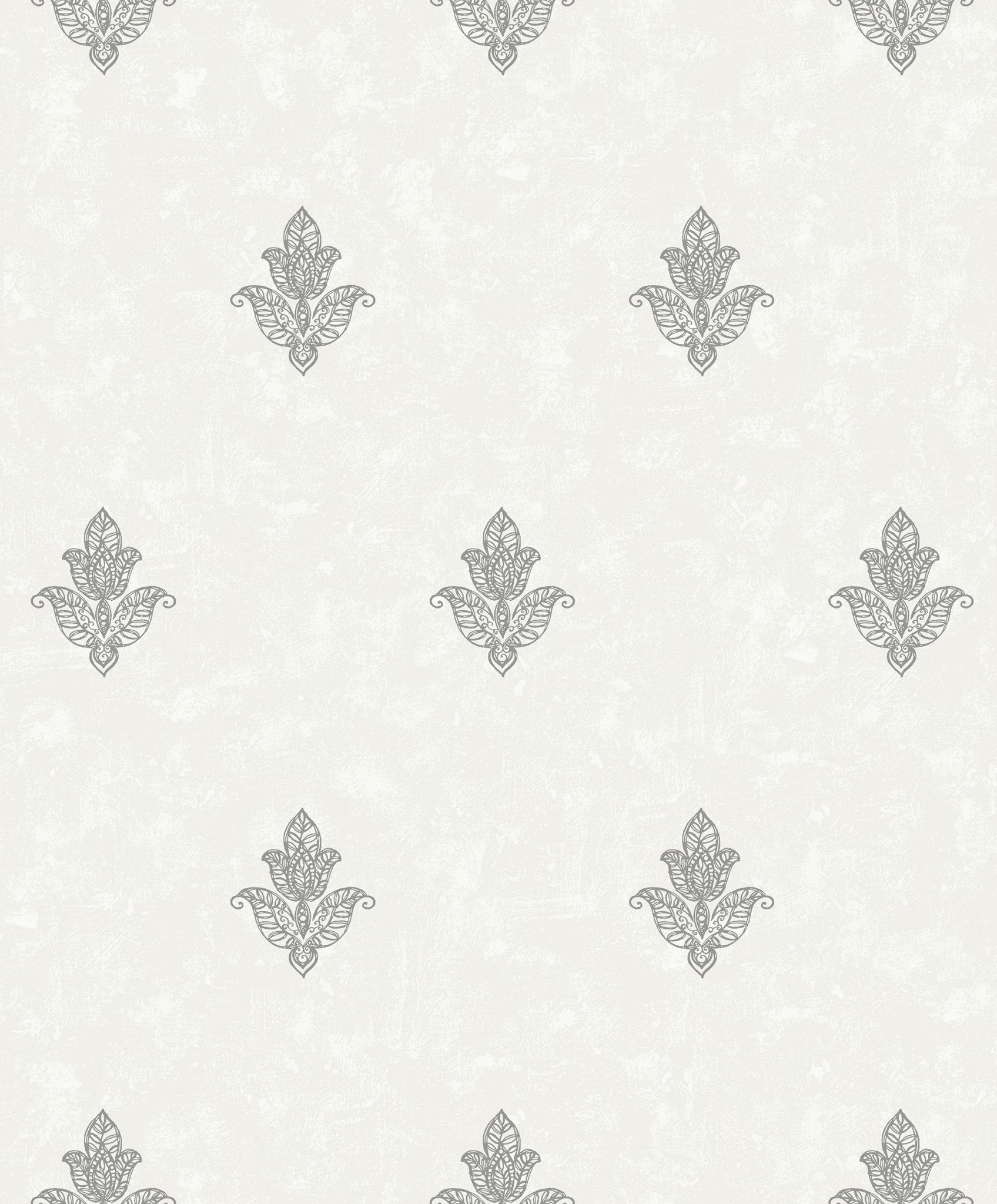 Emporium Mehndi Motif Wallpaper - Cream / Silver - Galerie - 7012 - Premier Wallcovering