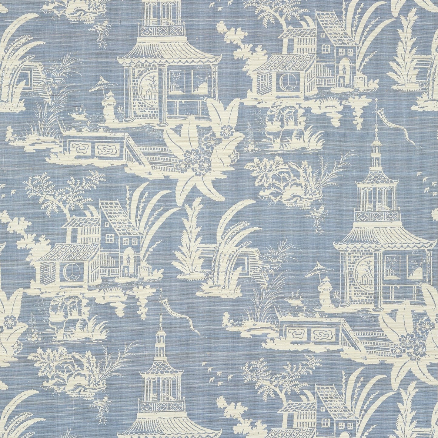 Empress Court Wallpaper - Blue - Thibaut - T13649 - Premier Wallcovering