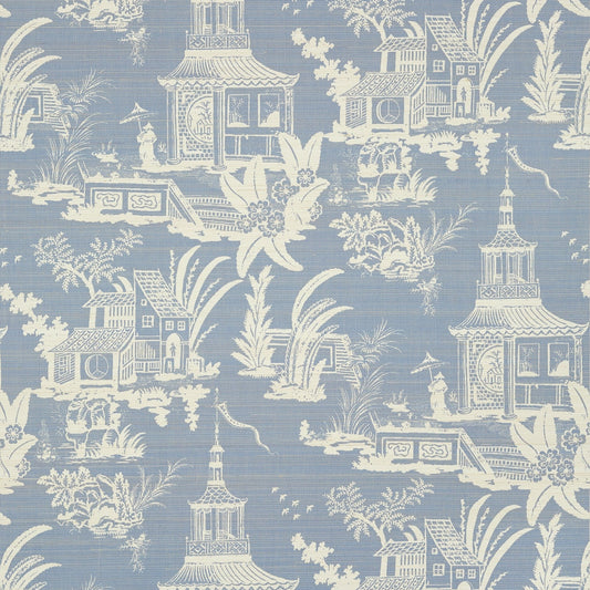 Empress Court Wallpaper - Blue - Thibaut - T13649 - Premier Wallcovering