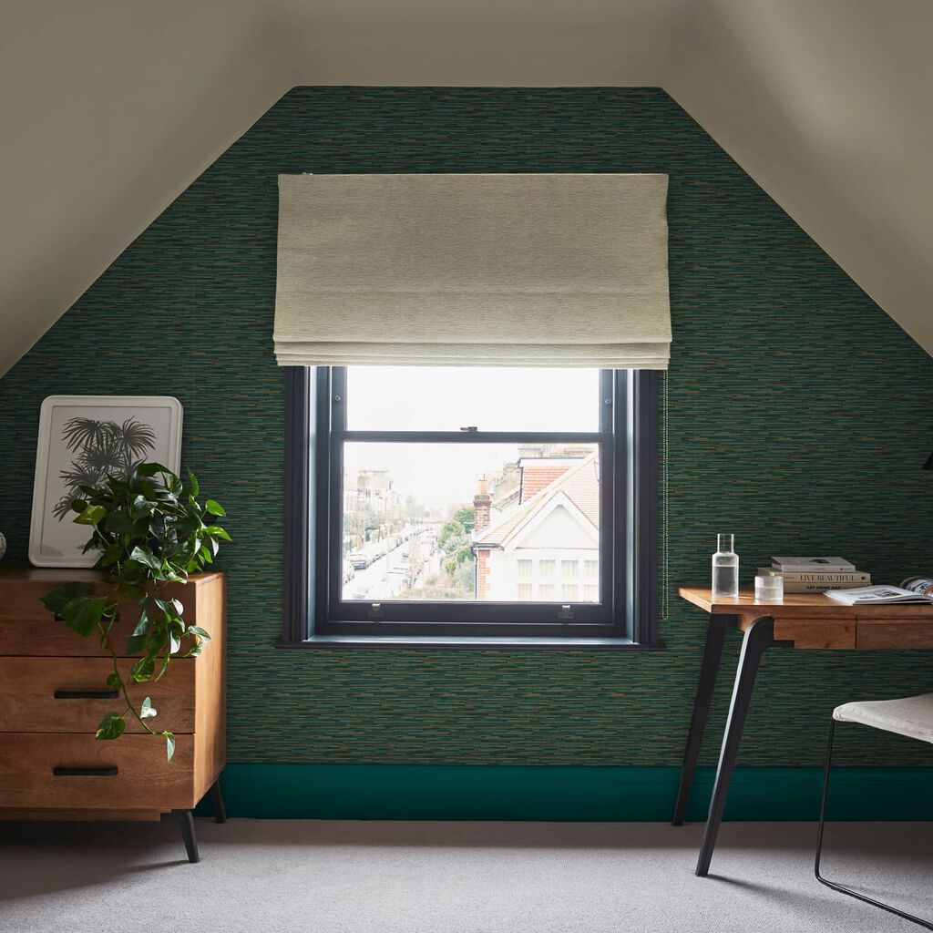 Empress Grasscloth Wallpaper - Teal - Graham & Brown - 120661 - Premier Wallcovering