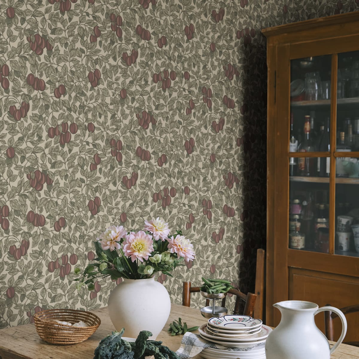 Emrik Wallpaper - Burgundy - Sandberg - S10468 - Premier Wallcovering