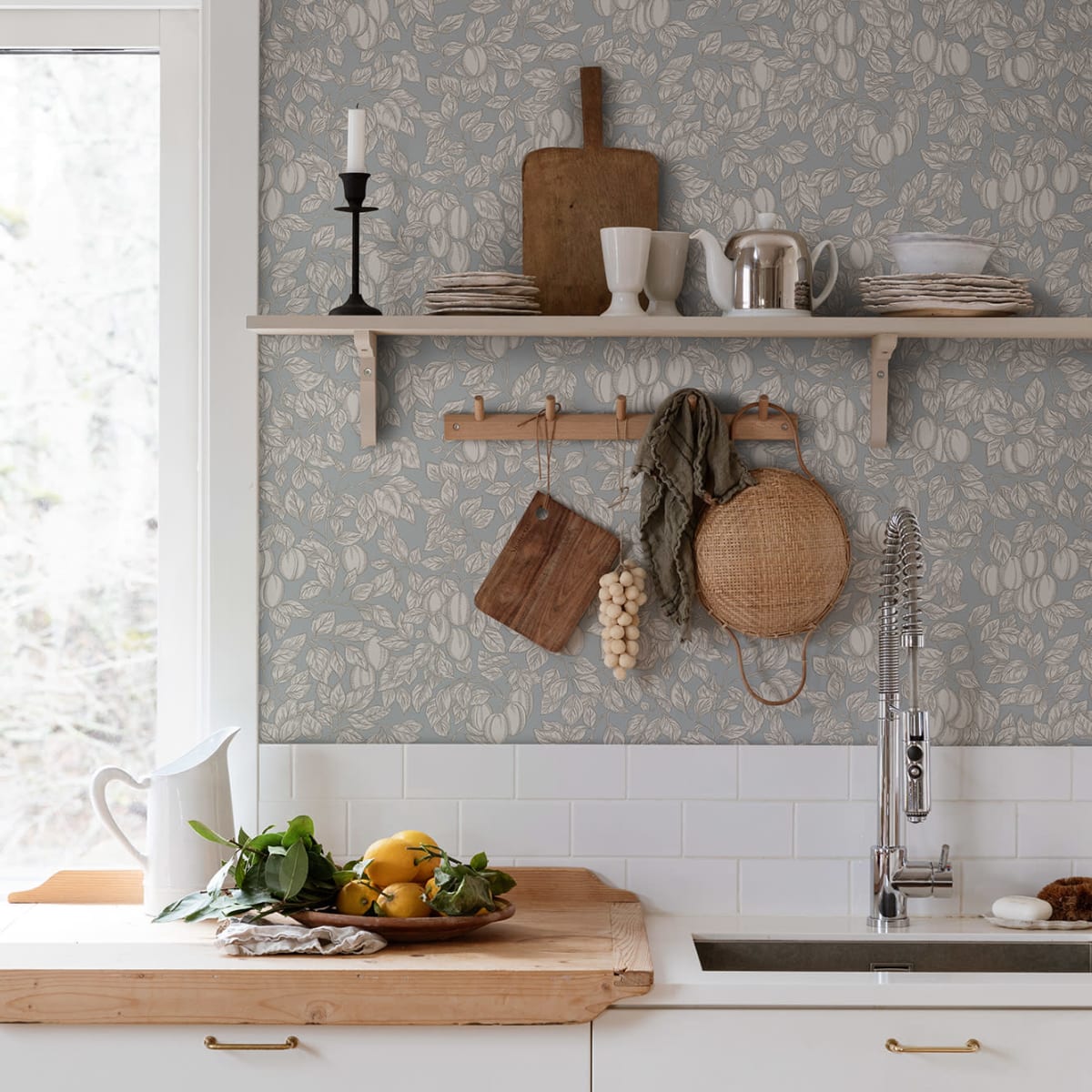 Emrik Wallpaper - Misty Blue - Sandberg - 839-26 - Premier Wallcovering