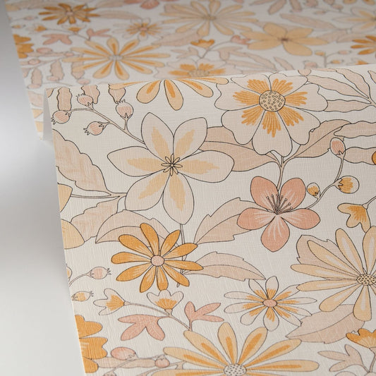 Emy Wallpaper - Jaune Rose - Caselio - 106462044 - Premier Wallcovering