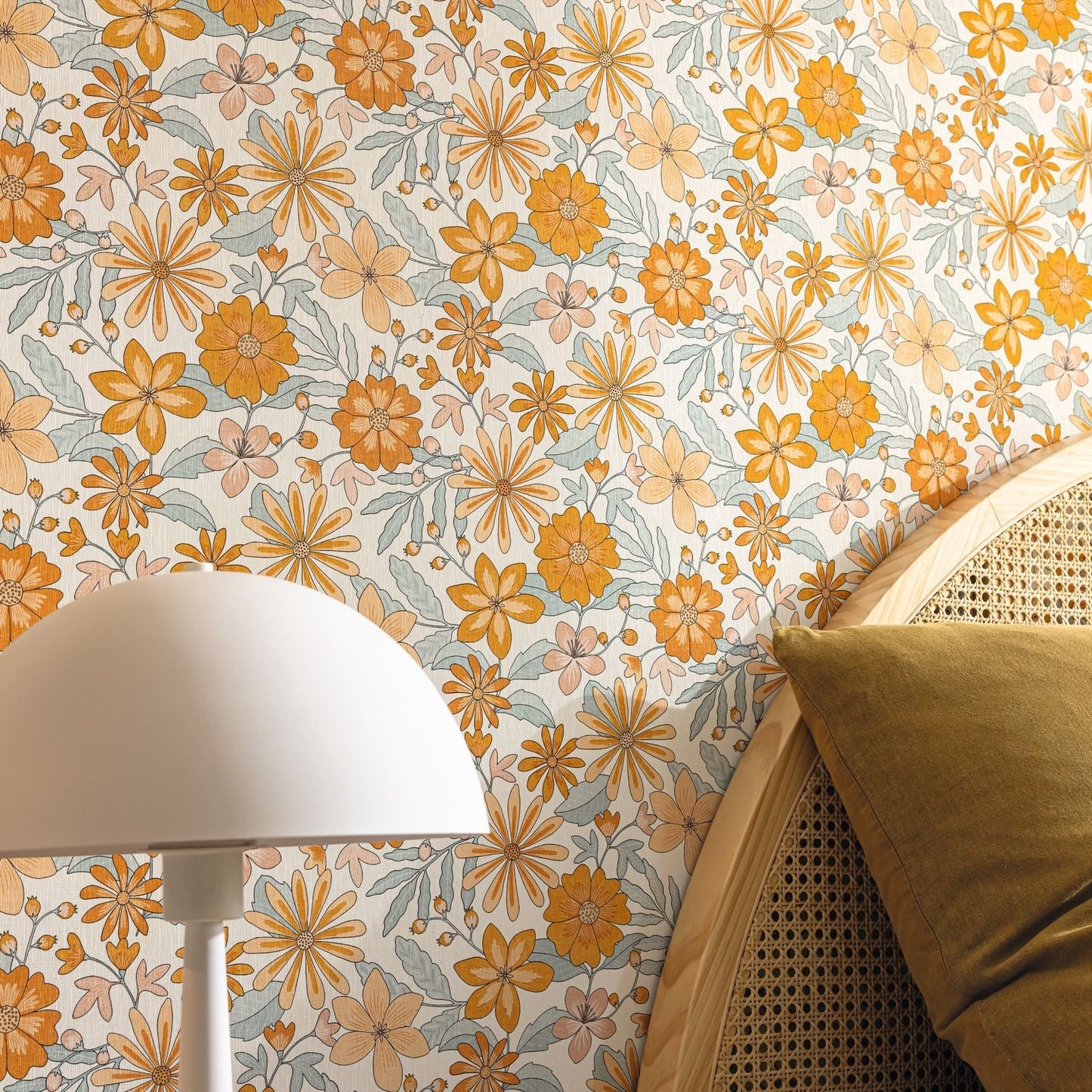 Emy Wallpaper - Orange Bleu - Caselio - 106463065 - Premier Wallcovering