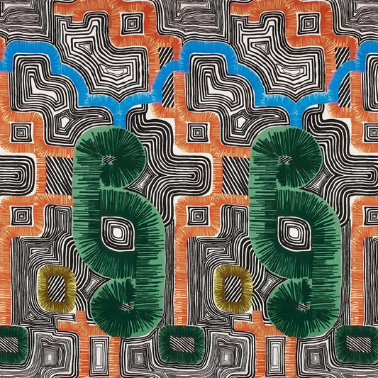 En Allant Aux Baux Fabric - Cypres - Christian Lacroix - FCL7083/01 - Premier Wallcovering