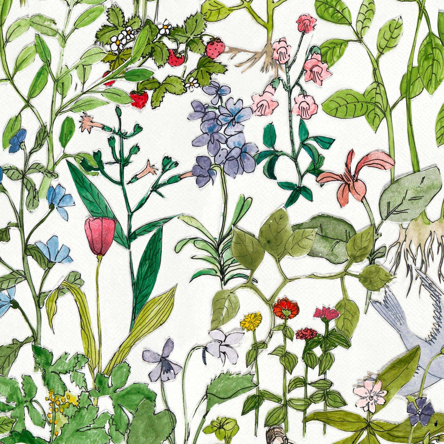 Enchanted Garden Wall Mural - Multicolored - NLXL - ASU - 01 - Premier Wallcovering