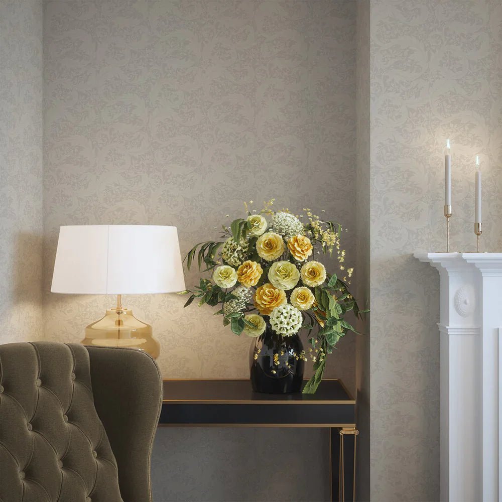 Enchanted Leaf Wallpaper - Vintage Cream - LAN100012 - Lucie Annabel - Premier Wallcovering