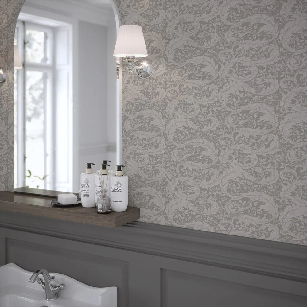 Enchanted Leaf Wallpaper - Earl Grey - LAN100015 - Lucie Annabel - Premier Wallcovering