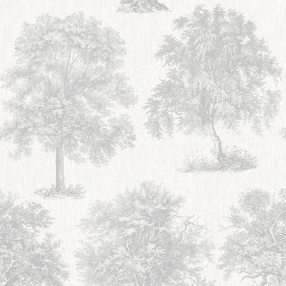 Enchanted Tree Wallpaper - Silver - Superfresco Easy - 104876 - Premier Wallcovering