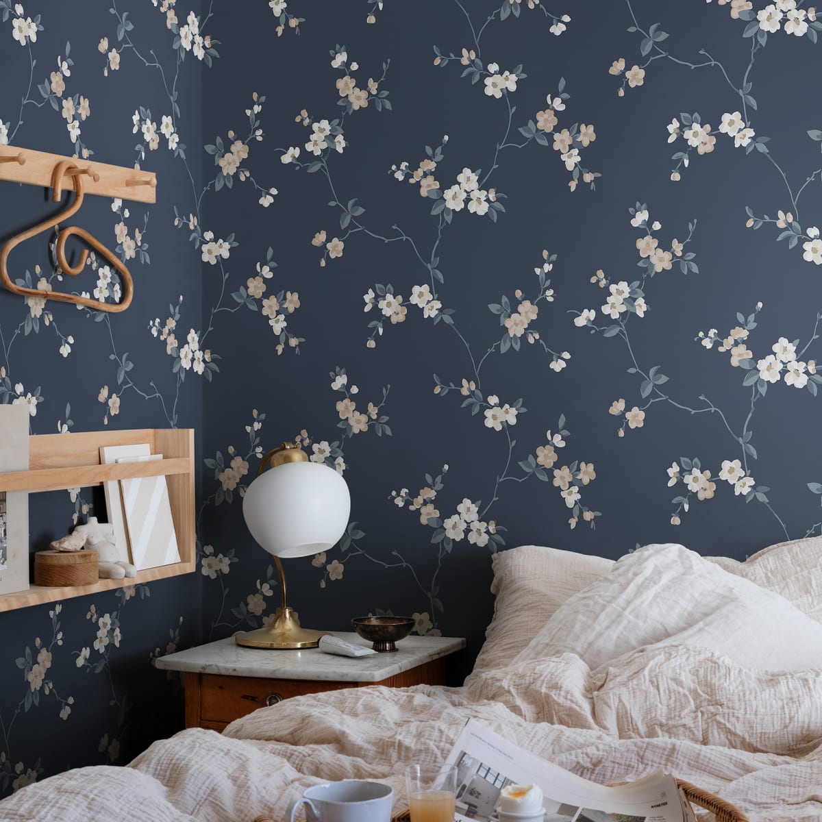 Engla Wallpaper - Classic Blue - Sandberg - S10189 - Premier Wallcovering