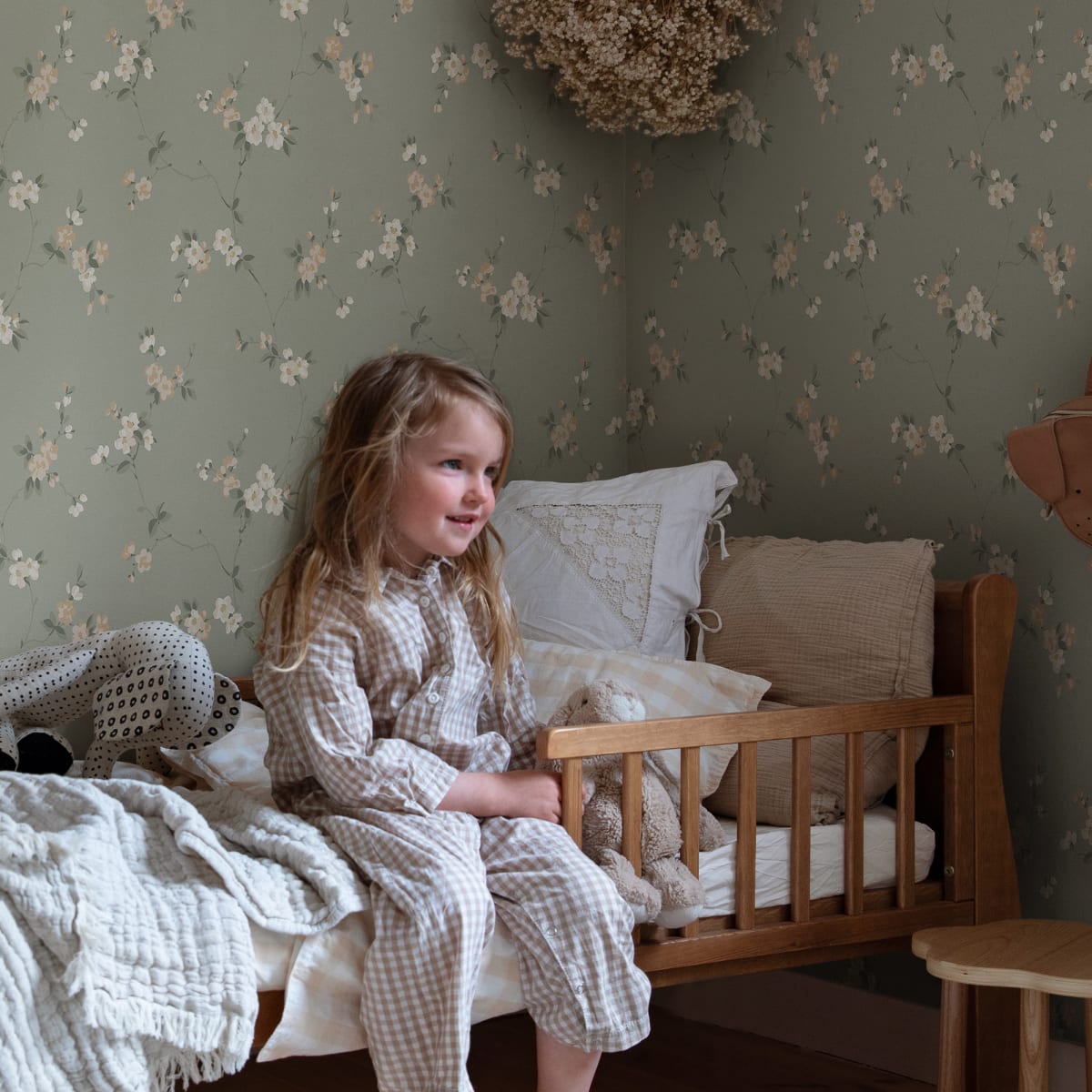 Engla Wallpaper - Sage Green - Sandberg - S10188 - Premier Wallcovering