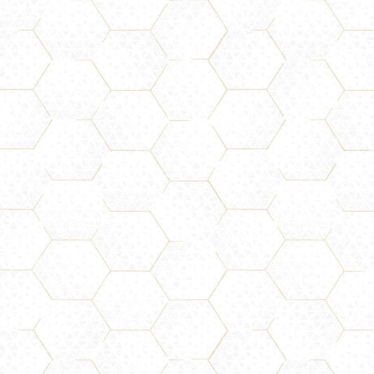 Enso Diamond Wallpaper - White / Gold - Eijffinger - 386580 - Premier Wallcovering