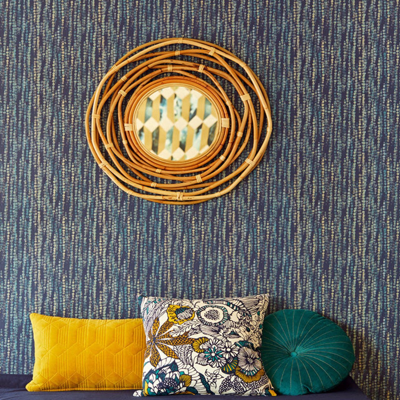 Enso Dots Wallpaper - Blue - Eijffinger - 386573 - Premier Wallcovering