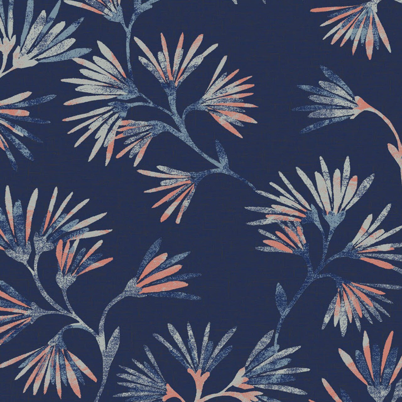 Enso Floral Style Wallpaper - Blue / Red - Eijffinger - 386542 - Premier Wallcovering